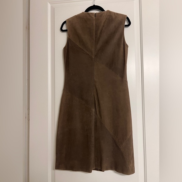 Vintage Calvin Klein Collection FW 2001 Runway Leather Suede Mini Dress - Picture 9 of 16